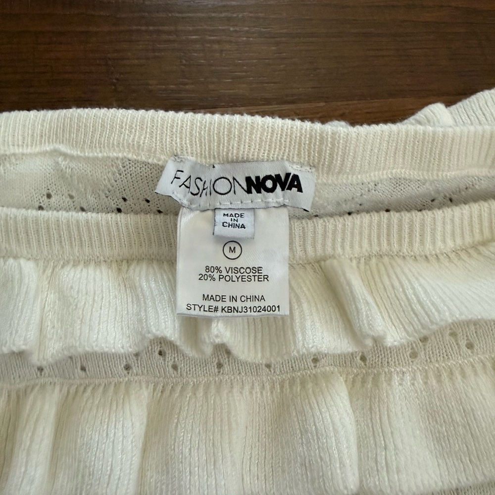 Fashion Nova Cream Ruffle Romper - Picture 7 of 8